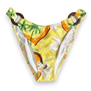 Vintage deadstock body glove yellow tropical
 bikini bottoms